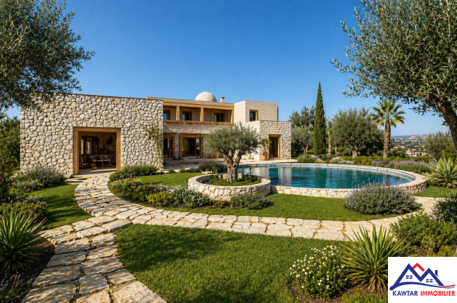 villa semi finie avec piscine sur la route de Marrakech 1