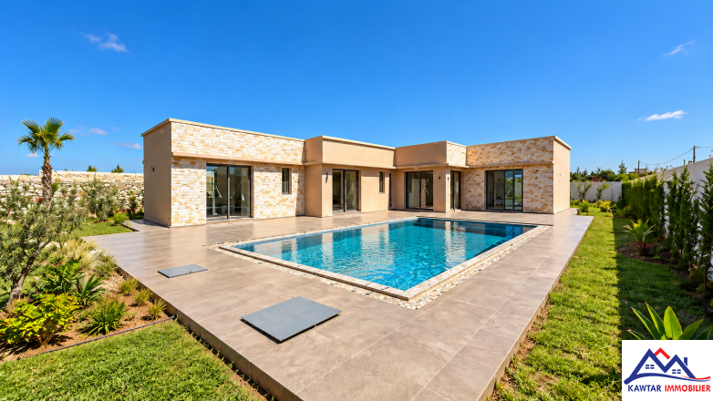 Villa contemporaine neuve de plain-pied avec piscine sur terrain de 1 000 m² – Douar Larab, Essaouira 1