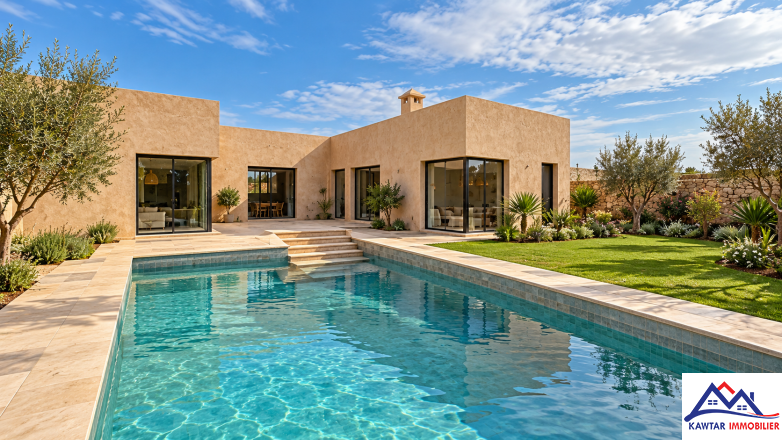Charmante villa avec piscine sur terrain de 1 000 m² à 8 km d’Essaouira – secteur Ghazoua 1
