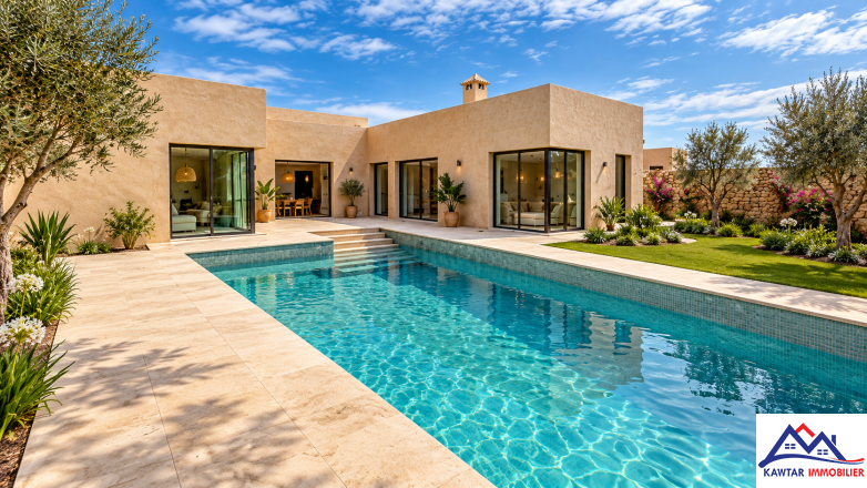 Charmante villa avec piscine sur terrain de 1 000 m² à 8 km d’Essaouira – secteur Ghazoua 2